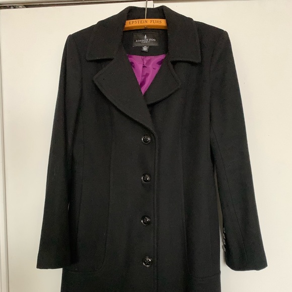 London Fog black mid length trench coat - Picture 2 of 5